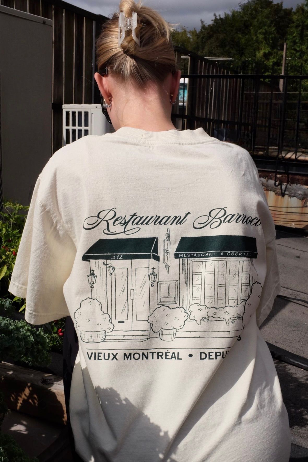 BARROCO - CHEMISE CRÈME FAÇADE VERTE